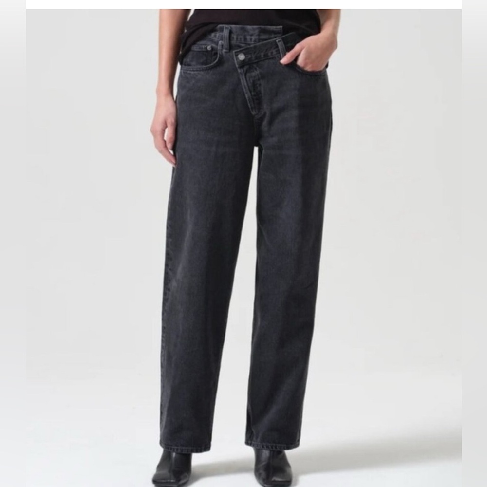 Agolde Criss Cross Jeans in Shambles Black